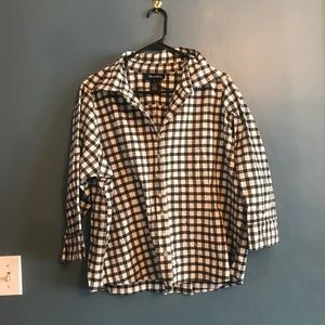 Checkered quarter sleeve top